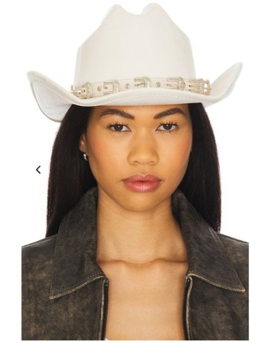 8 Other Reasons Revolve Buckle Faux Suede Ivory Cowboy Hat New
